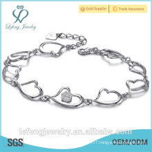 Best-Selling jewelry top quality diamond and platinum plated heart shape bracelet